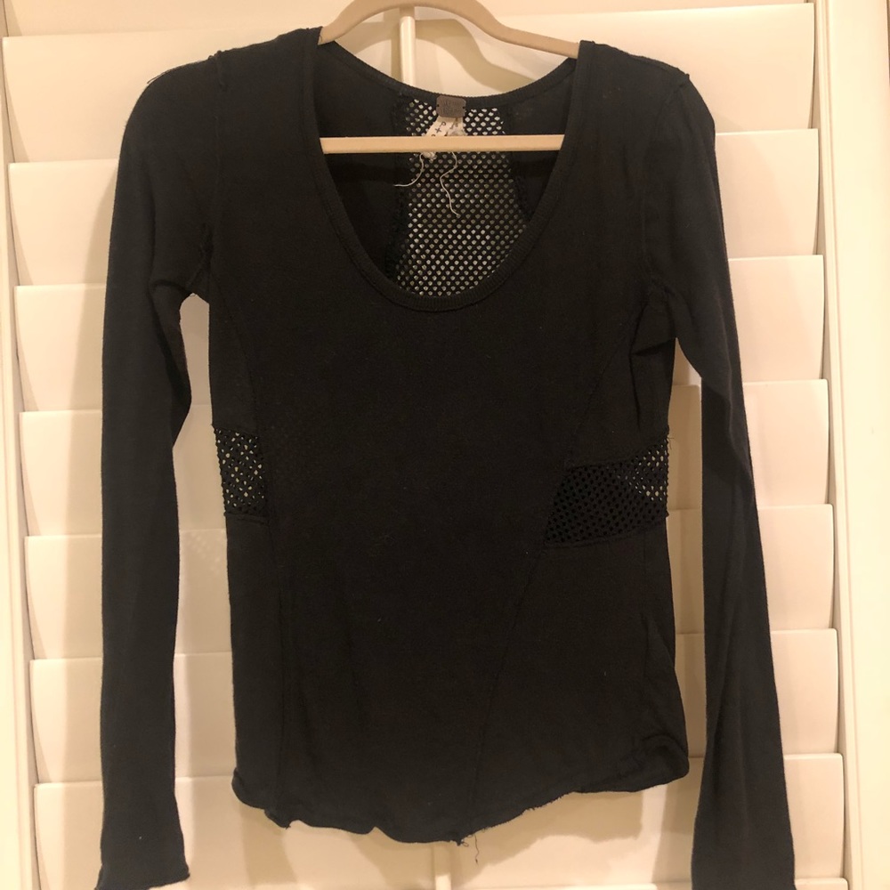 Free People Dark Charcoal Long Sleeve